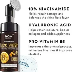 WOW SKIN SCIENCE Niacinamide Foaming For Blemishes, Oil Control & Acne Spots. Face Wash-150ml