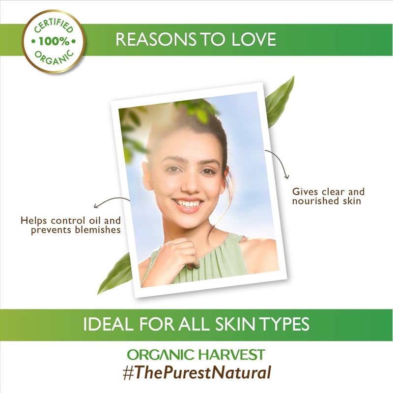 Organic Harvest Acne Control Mattifying Face Cleanser: Green Tea, Moringa & Aloe Vera-(100ml) - Image 4