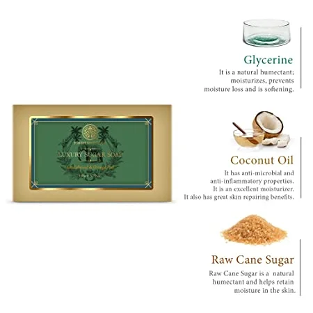 The Forest Essentials Luxury Sugar Soap in Sandalwood & Orange Peel