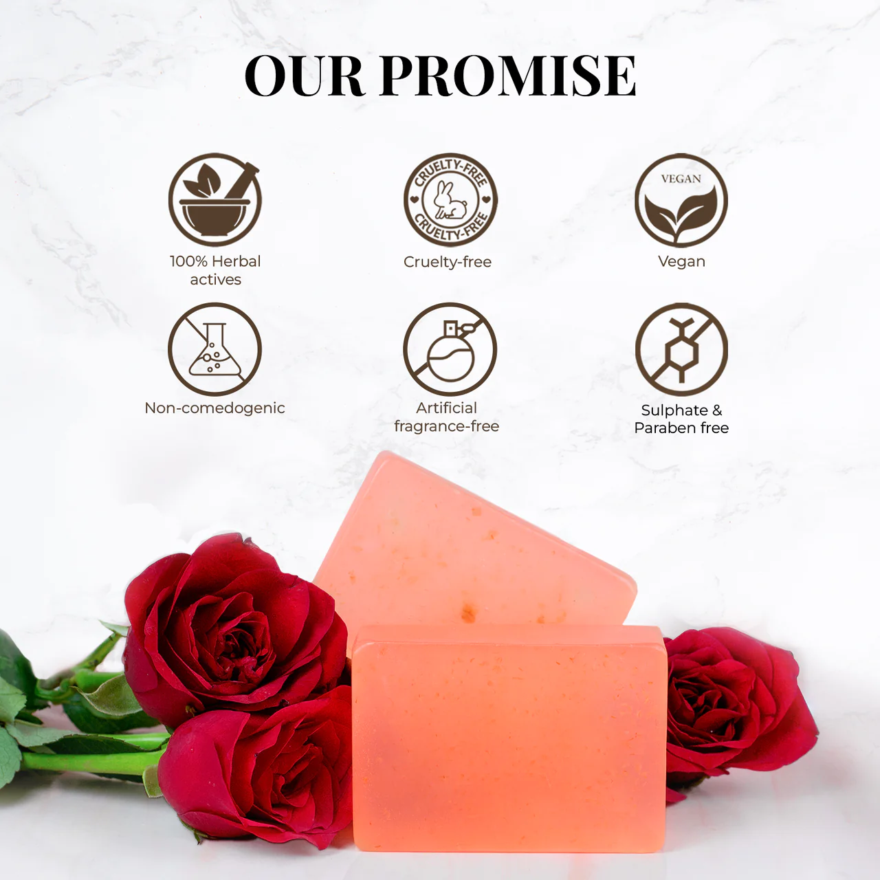 Just Herbs Ayurvedic Rose Handmade Skin Detoxify Bathing Soap Bar