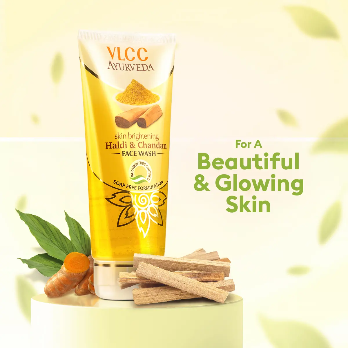 Vlcc Ayurveda Skin Brightening Haldi & Chandan Face Wash-100ml - Image 2