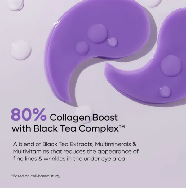 Macffeine Black Tea Complex™ Hydrogel Under Eye Patches with Vegan Collagen Peptide | Anti-Ageing - 15 Pairs - Image 4