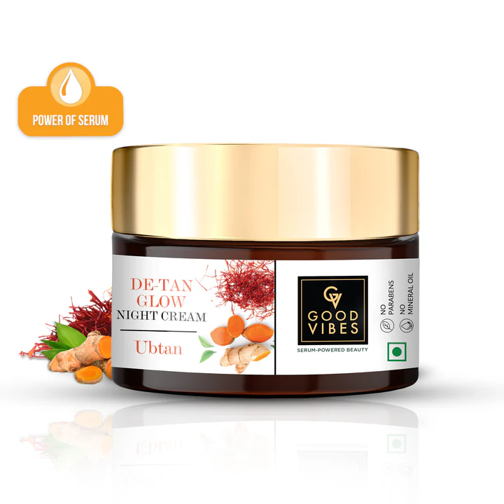 Good vibes De-Tan Glow Night Cream Ubtan with Power of Serum-50g