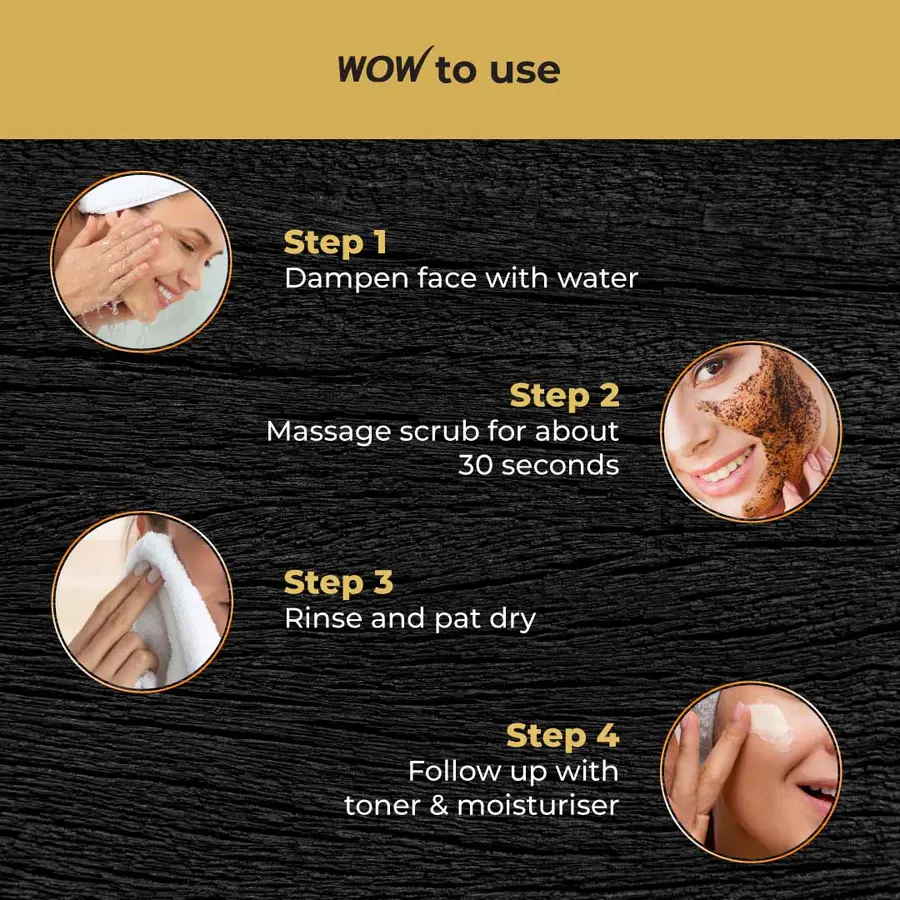Wow Charcoal & Hyaluronic Acid Detox Face Scrub - 100 ml - Image 4
