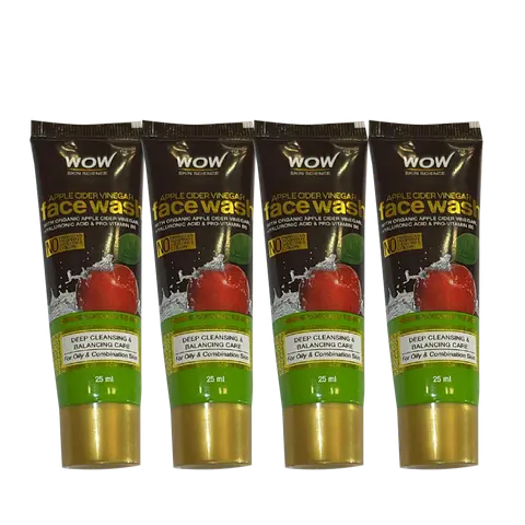 Apple Cider VInegar Face Wash Tube - 25 ml - Pack of 4