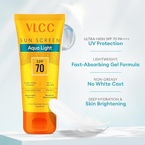 VLCC Aqua Light Sunscreen Gel SPF 70 PA++++-100ml - Image 3